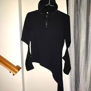 Open Elbow Zip Hooded Top